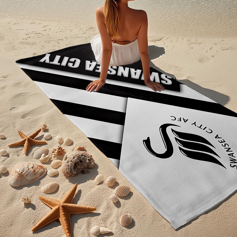 Swansea City AFC Wappen Mikrofaser Strandtuch, Leicht und Schnelltrocknend, für Sommerreisen, Strand-Essentials, Schwimmbad