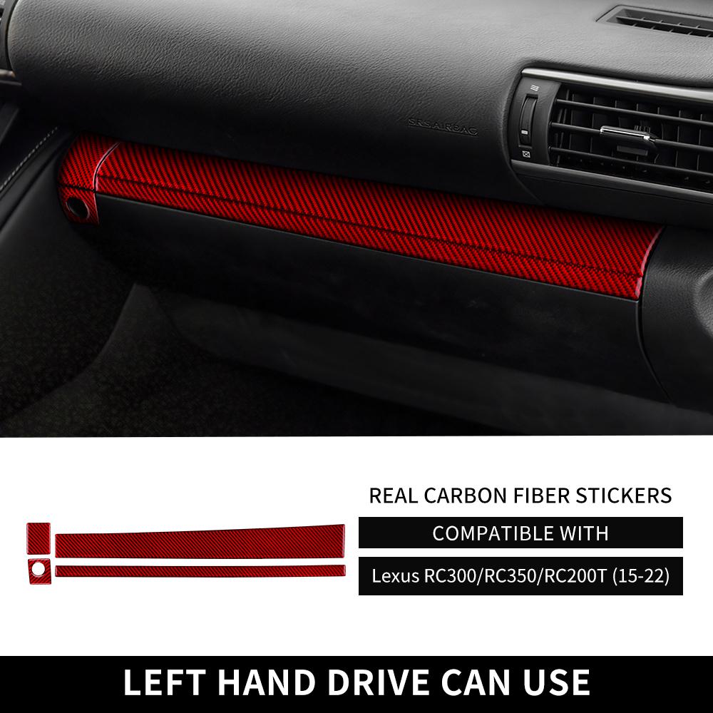 Real Carbon Fiber Interior Trim For Lexus RC300 RC350 RC200T 2015-2022 Sticker Navigation Button Cover Accessories Decor