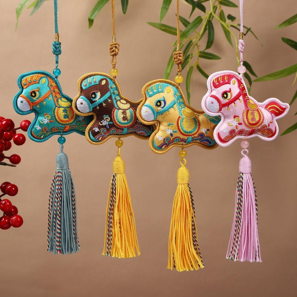 Spring Festival New Year Horse Pendant Chinese Style Car Hanging Ornaments  Festive Accessory
