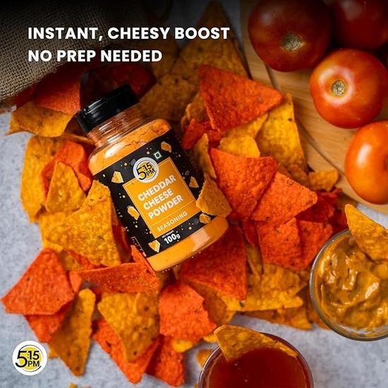 5:15PM Cheddar-Käsepulver für Popcorn, Pasta, Pizza, Nachos & Pommes | Popcorn- & Käse-Gewürzpulver, 1 Stück