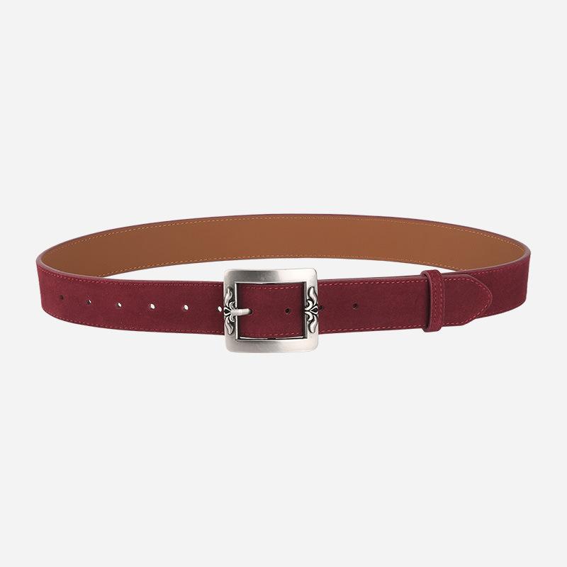 Ew Fashion Trend Pin Buckle Belt Simple Casual Versatile Real Cowhide Belt Eans Decoration