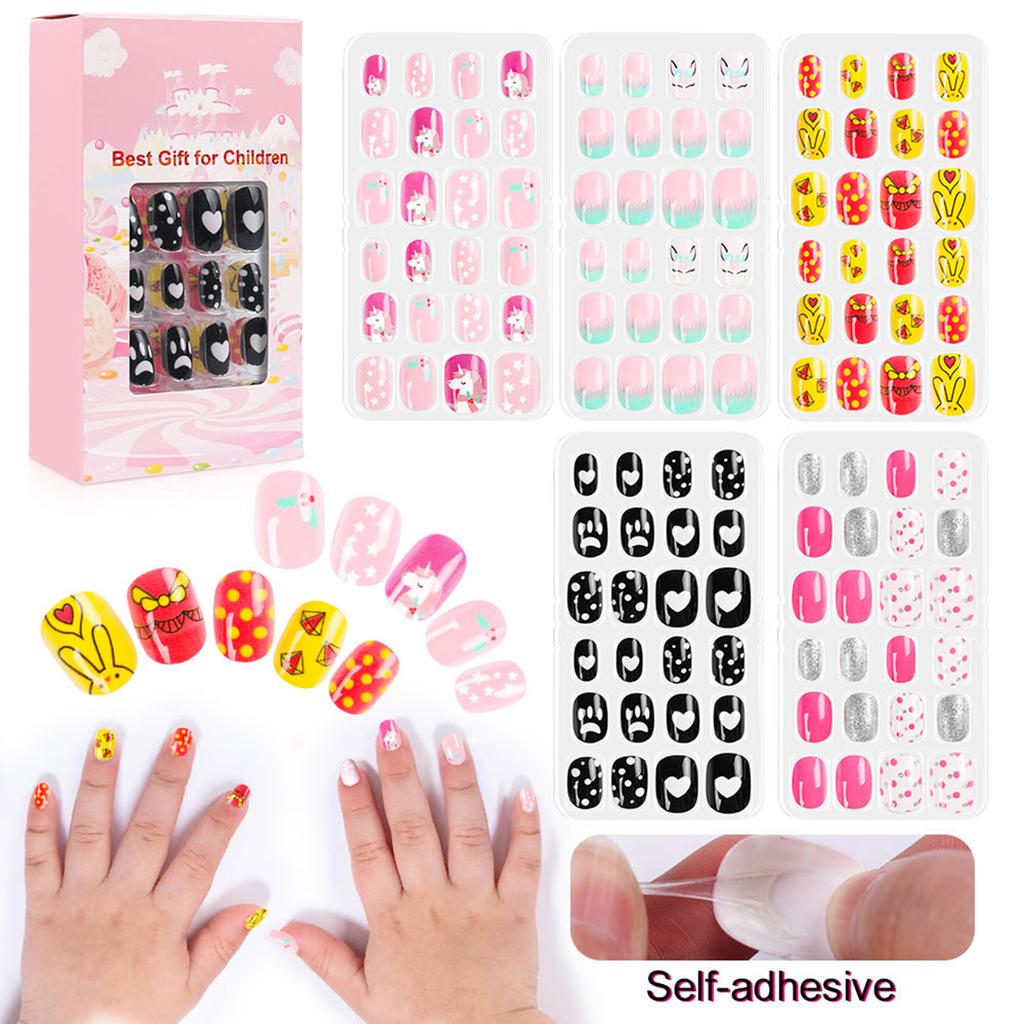 120 Stuks Celsius Set Leuke Kunstnagels Volledige Dekking Nageltips voor Kinderen Nagelkunst Kinderen Cadeau
