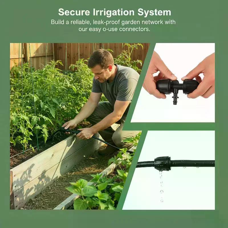 5pcs 1/2'' PE Pipe 16mm Locked Connector To 4/7mm 3/4/6-Way Connector Garden Watering Drip Irrigation Fittings