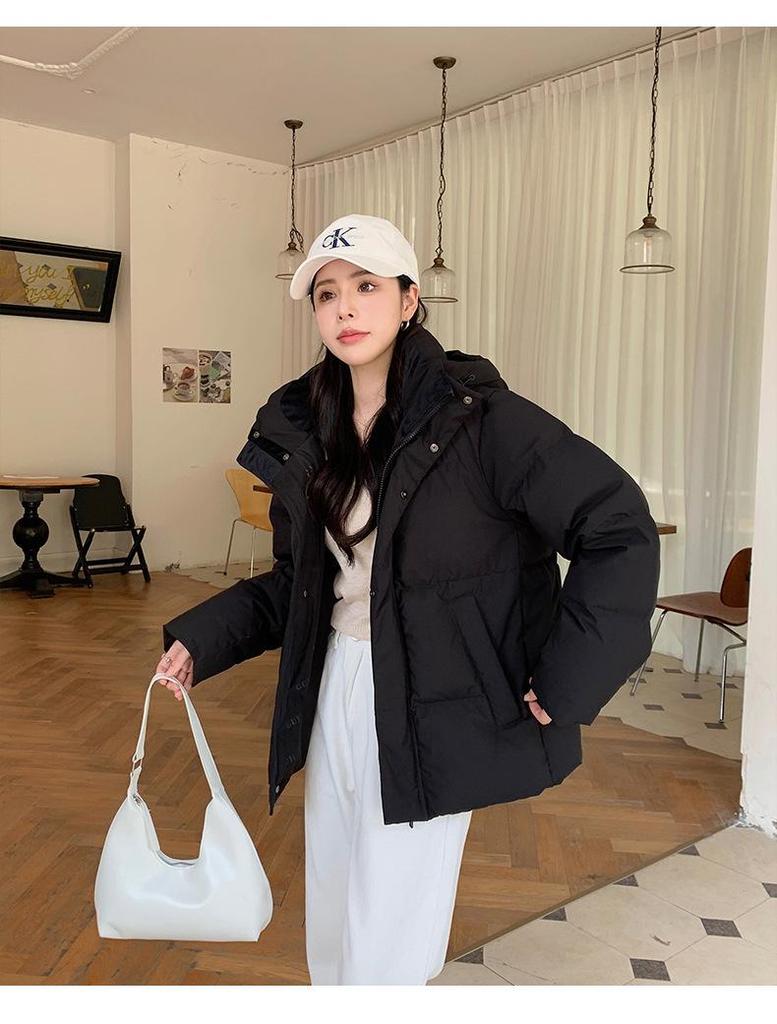 Women's Korean Style Short Thickened White Duck Down Jacket with Graphene - Petite & Versatile