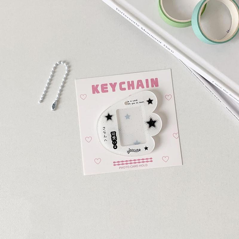 

Ins Korean Style Little Wings Card Cover Keychain Ornament 1 Inch Id Photo Storage Display Card Holder Bag Hanging Decoration