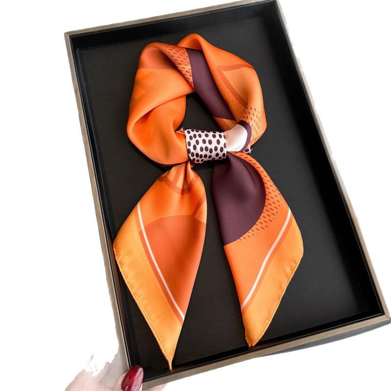 Personalized Color Matching Printing Fashion Silk Scarf Square Scarf High-end Shawl Sunscreen Neck Small Square Scarf Headscarf Women's Scarf