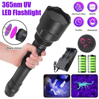 365nm UV Taschenlampe USB Wiederaufladbar C8 violett schwarz Spiegel Ultraviolette Taschenlampe Haustiere Urin Katze tinea Geld Erz Skorpion Detektion