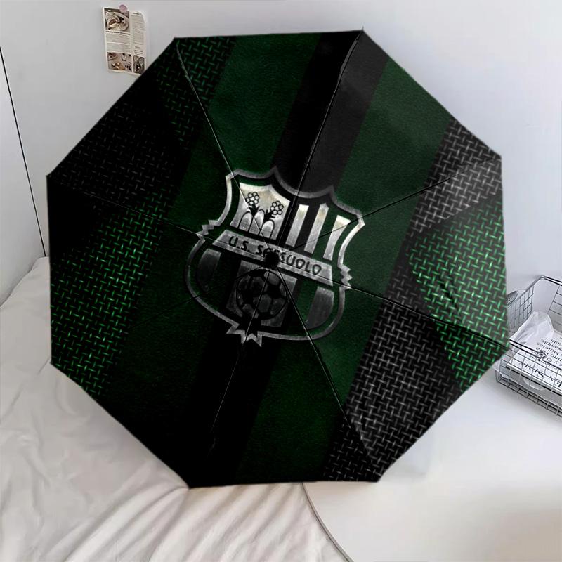 US Sassuolo Calcio pattern, automatic folding umbrella, portable and foldable design, 8 ribs, a Christmas or birthday gift.
