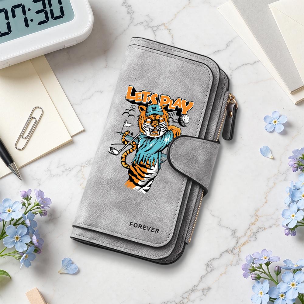 Let's Play Tiger Print Wallet Fashion Casual Long Purse Forever Stylish Portable Card Holder