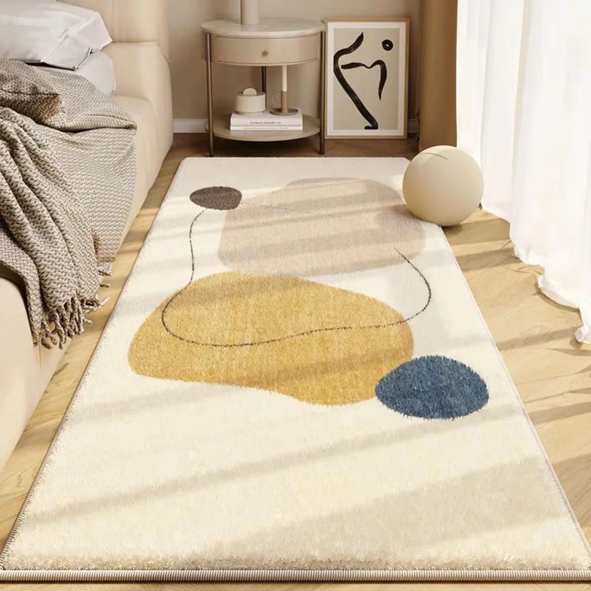 Japanese ins bed blanket in front of bed long living room coffee table bay window Room covered with imitation cashmere floor MAT