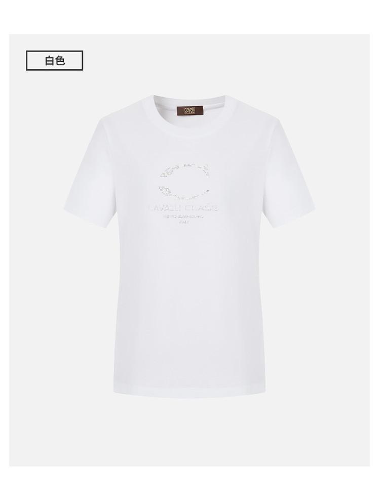 100% Cotton Hot Diamond Logo: Spring/Summer Fashion Personalized Versatile Women's Short sleeved T-shirt