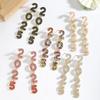 Aesthetic 2025 New Year Stud Earrings Jewelry Crystal Party Earrings  New Year