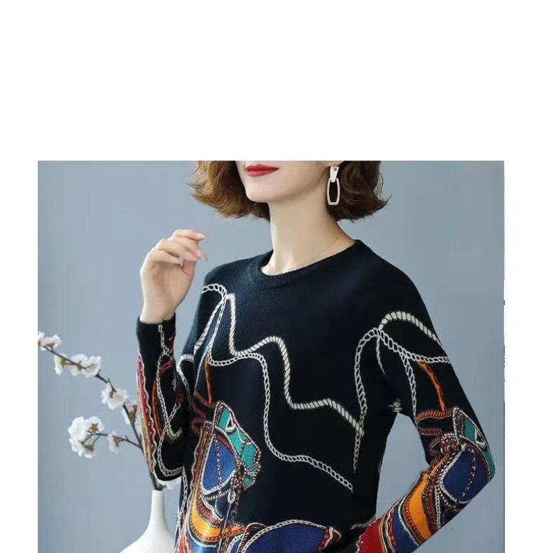 Spring Autumn New Pullovers Women Retro Elegant Loose and Versatile Look Thin Korean Version Base Winter All-match Sweaters