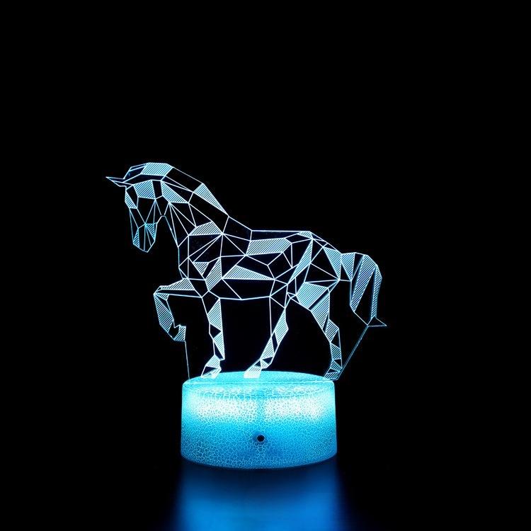 Pegasus Unicorn Geometric Horse LED Touch Remote Control, Creative Gift with Seven Colors