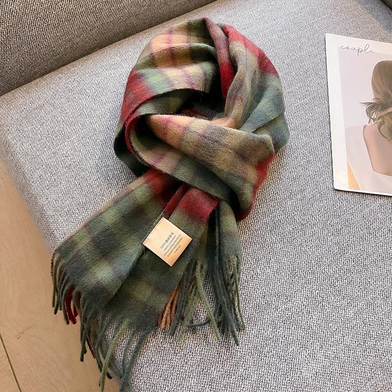 100% Wool Winter Scarf for Women Long Warm Cashmere Scarves Hijab Solid Lady Shawl Wrap Female Pashmina Bandana Head Scarves