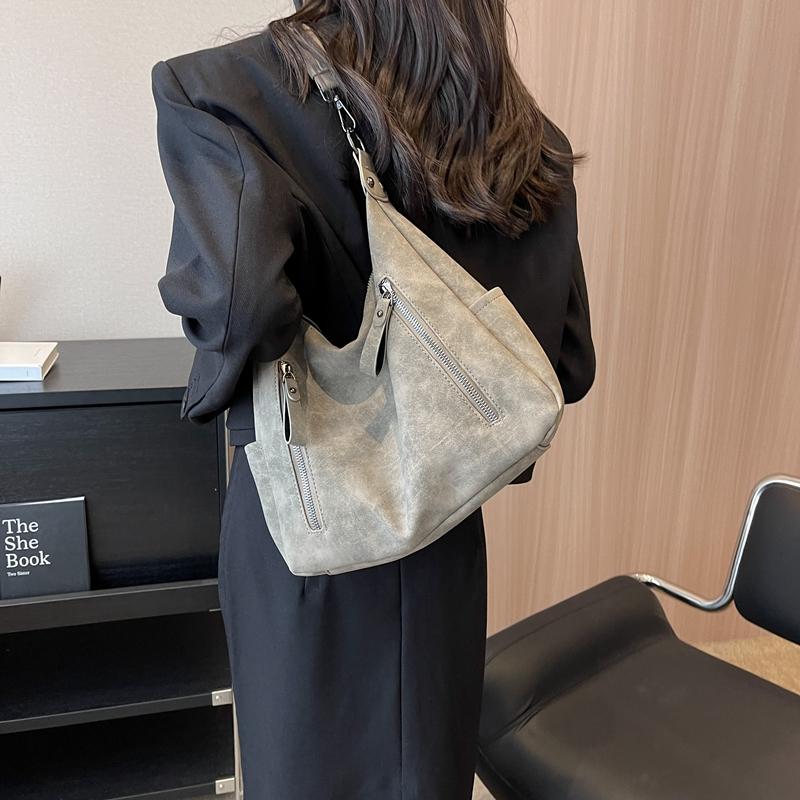 Simple Solid Color Women's Shoulder Bag, Large Capacity Handbag, Soft Pu Leather Tote Bag, Women's Casual Handbag, New Style