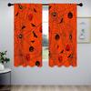 Halloween Spider Web Pattern Printed Curtains Window Decorations Home Room Curtain Set Of 2 Made Polyester Washable