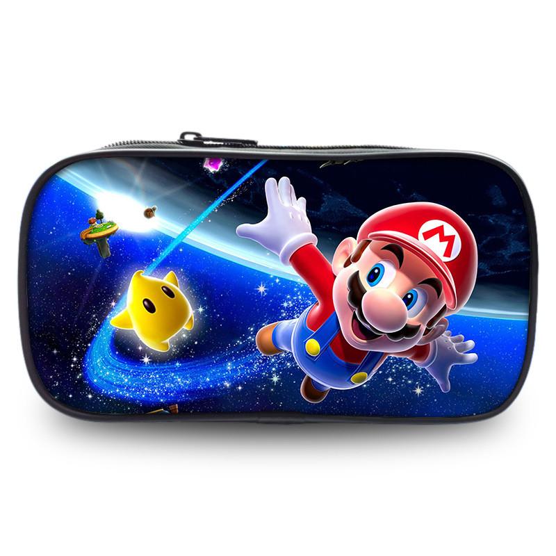 Super Mario Pencil Case Large Capacity Polyester Kids Stationery Organizer For Students