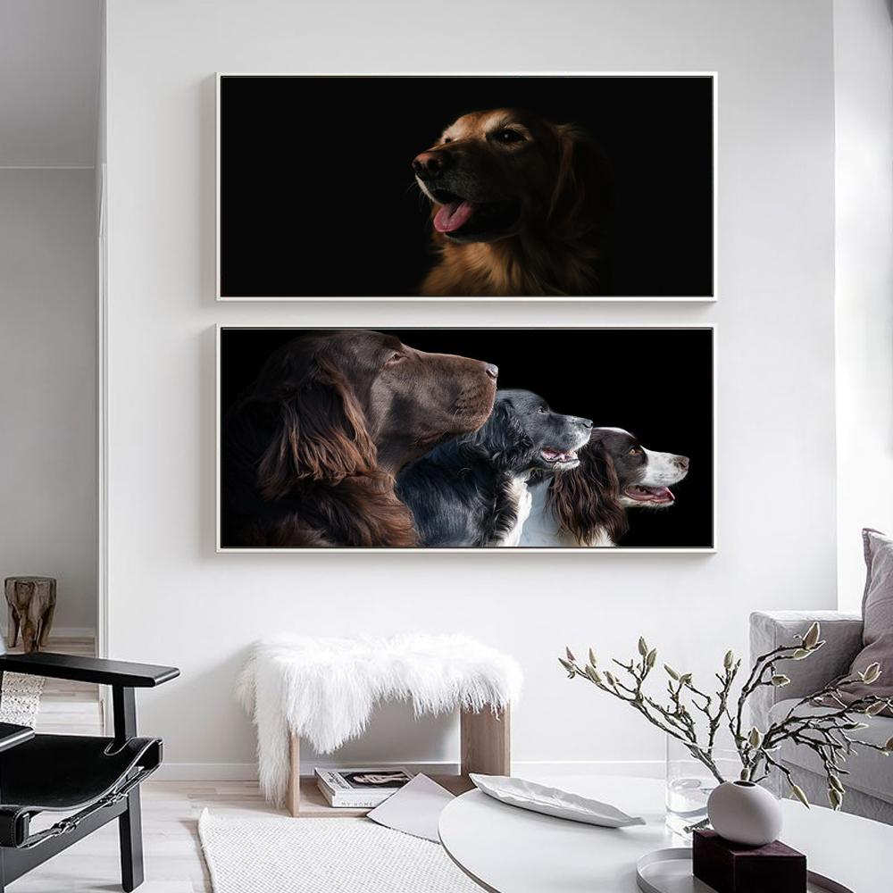 Animal Oil Painting Pet Dog Long Hair Baby Dog Canvas Painting Office Living Room Corridor Home Decoration Mural No Frame
