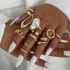 Ingemark 12Pcs/Set Vintage Irregular Water Drop Rings for Women New Trend Minimalist Geometric Open Rings Party Jewelry Gift