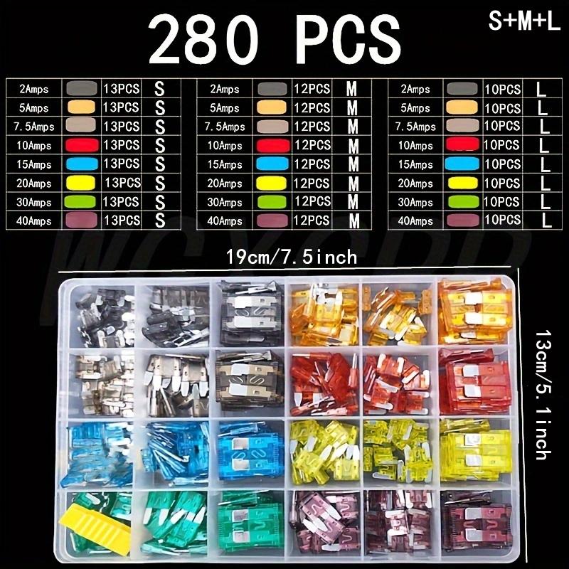 50-306 pcs Car Fuse Combination Kit Mini Small Medium Fuse Blade Type for Marine Automotive 2A 3A 5A 10A 15A 20A 25A 30A 35A Fuse Holders1