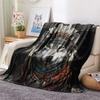 1PC Adorned Wild Sovereign Print FlAannel Blanket, High quality Comfortable for All Seasons, Home Decor, Warmth and Comfort