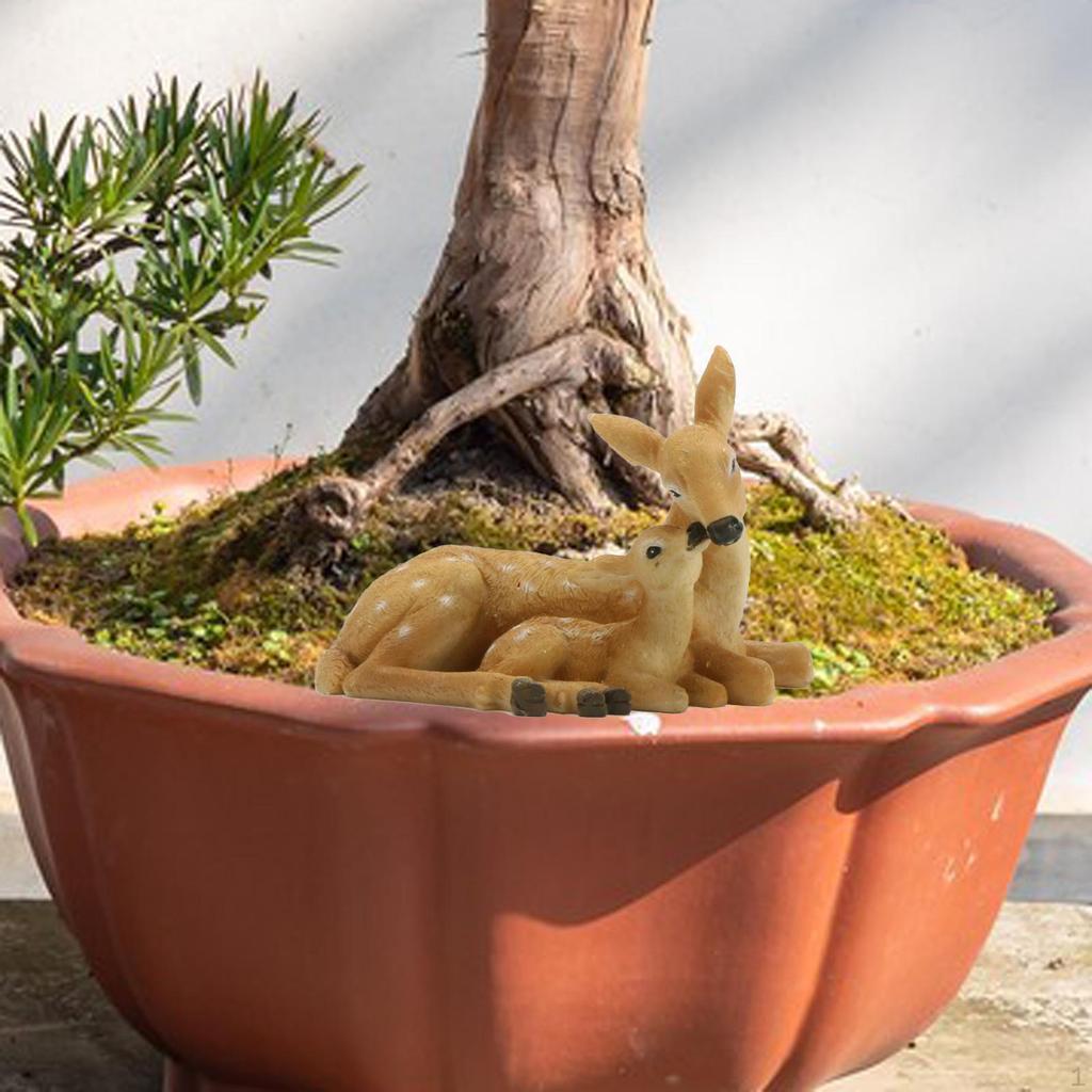 Hirschskulptur, Gartenfigur, Dekoration, niedliche, wasserfeste Mini-Tierstatue für malerische Gegenden