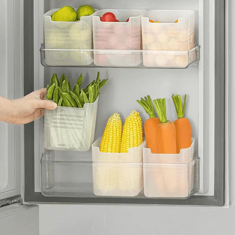 

3pcs Refrigerator Storage Box Space Saving Transparent PP Storage Box Reusable and Durable Food Sorting Box, Kitchen Storage Box