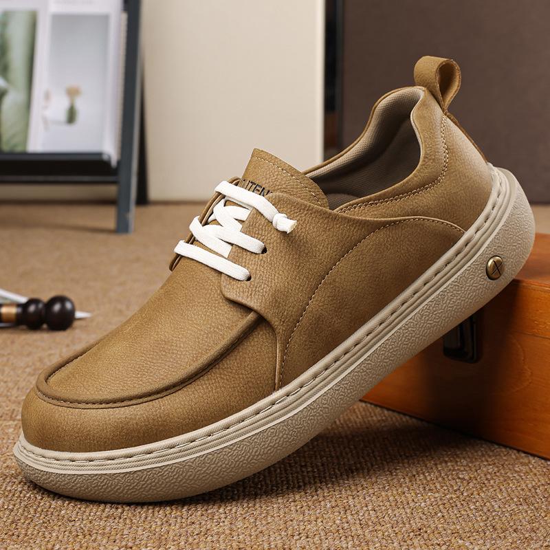 

Мужские осенние ретро кеды 2025: Легкие, Мягкая подошва, Универсальная кожаная повседневная обувь Size 42 легкие хаки