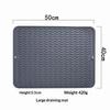 Silicone Dish Drying Mat With Non Slip Design Fast Drainage Ridges For Kitchen Counter Placing Dishes Cups Spoons Tableware