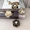 Korean Retro Camellia Pearl Chain Brooch