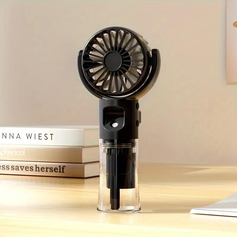 Portable hand-held spray fan with humidifier -4-speed adjustment, USB charging small fan, suitable for office or travel