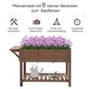 Raised Bed Planter Box With 8 Divided Grids Foldable Shelf Flower Box Flower Pot Herb Garden Solid Wood Brown 123 X 54 X 80 Cm