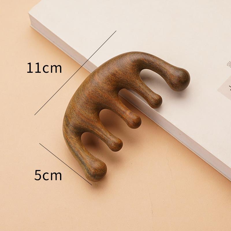 

Зеленый сандал пятизубцовая массажная расческа с наконечниками-шариками