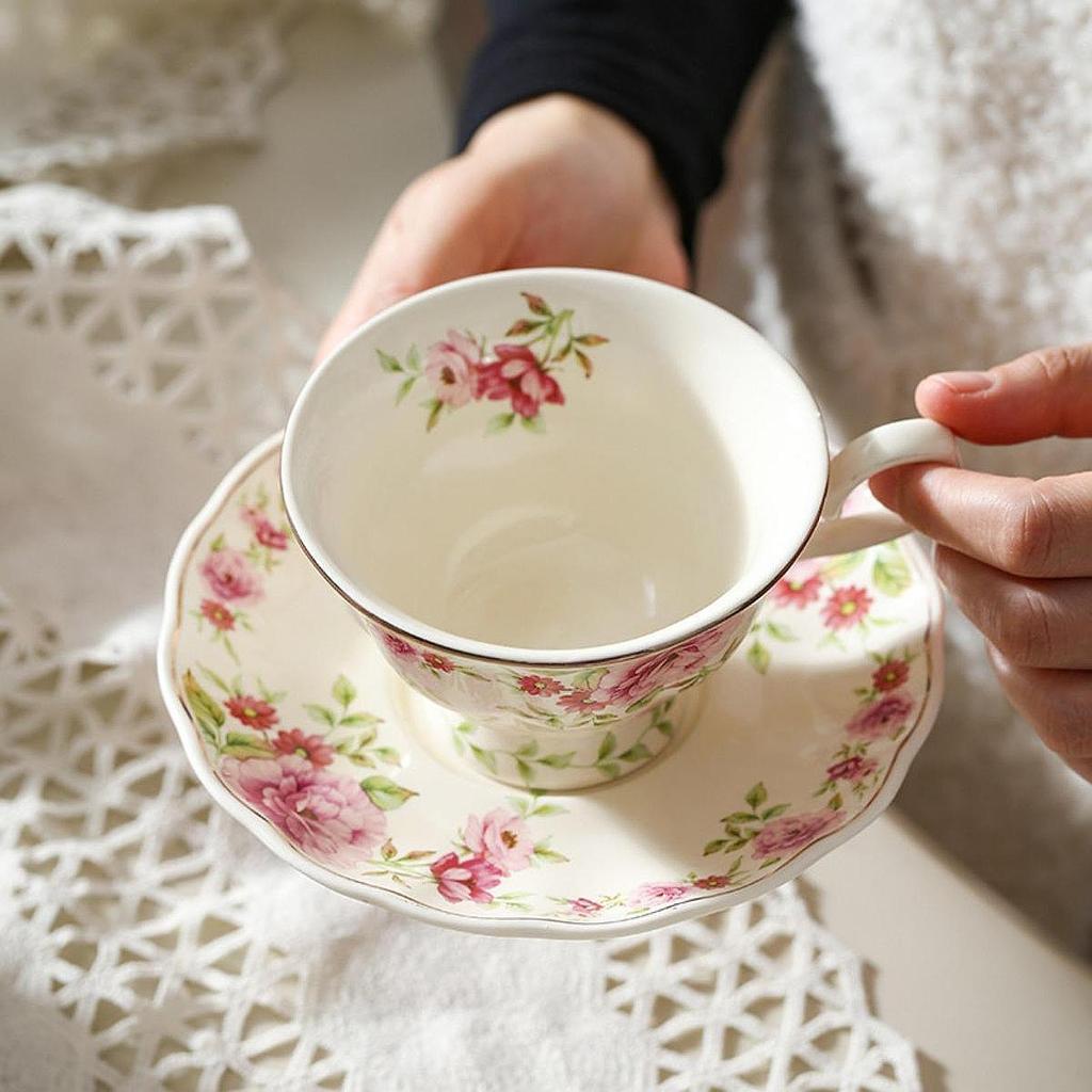 Ceramic Coffee Cup And Saucer Set Mug 180ml Portable Holiday Gift