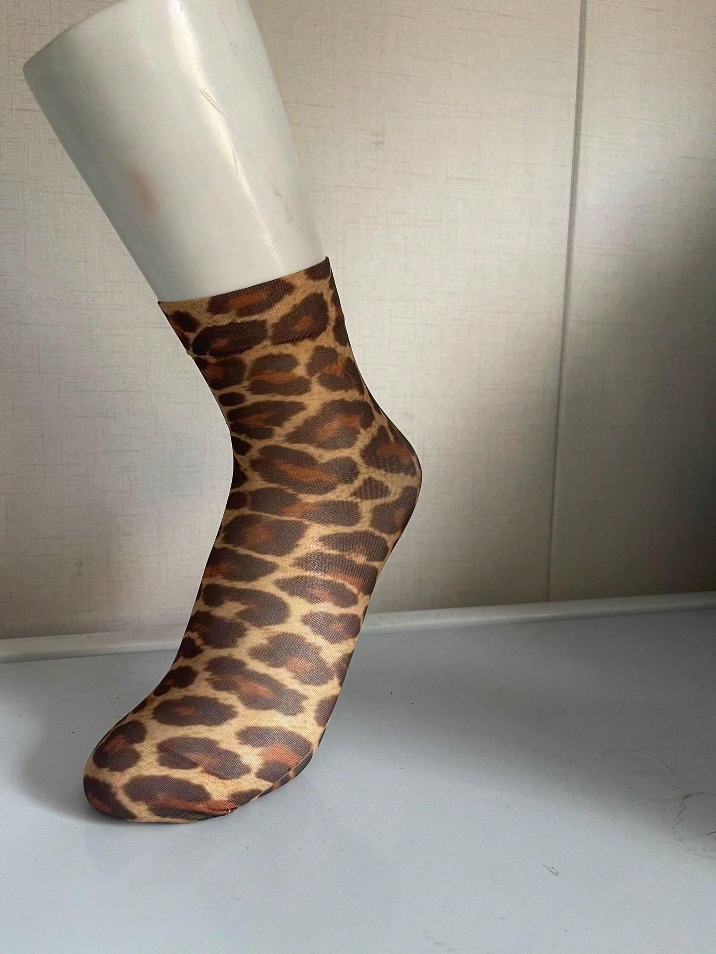 

1Pair Unisex Leopard Print Mid-Calf Socks, Stylish Breathable Comfortable Crew Socks For Daily Wear Festival Gift For Boyfriend United States