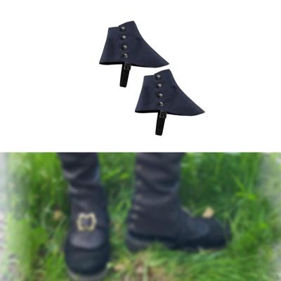 Medieval Pirate Boot Covers Adjustable Fancy Dress Footwear Cover