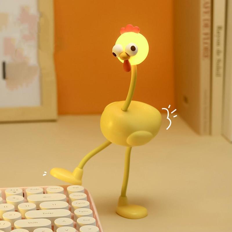 Chicken Night Light Mini Adjusting Table Lamp Portable Reading Light Easy Fixed Octopus Tentacles Desktop Fun Pieces Toy Lamp