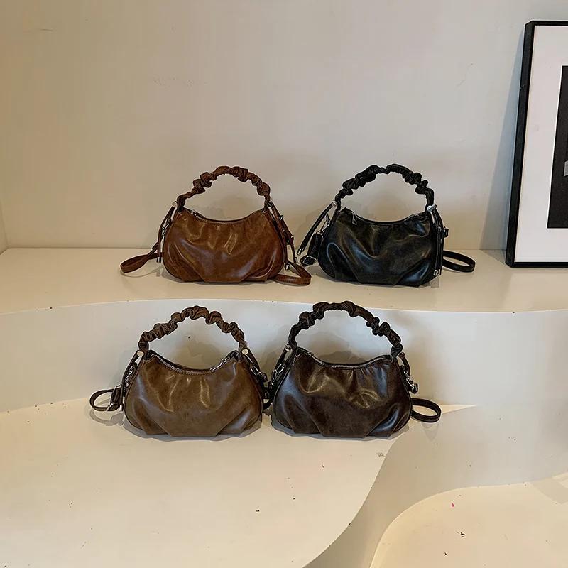 Sac bandoulière rétro niche haut de gamme automne et hiver pour femmes sac aisselle élégant et polyvalent