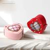 Jewelry Box Soft Velvet Organizer With Heart Shape Design For Girls Gift Travel Storage
