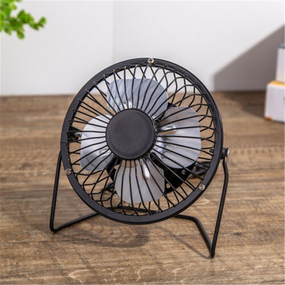 4 Inch Metal Usb Mini Fan Portable 360 Degree Adjustable Angle Quiet Cooling Fan black#0