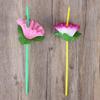 Healifty 20pcs Flower Bendable Straws Hawaiian Party Umbrella Plastic Cocktails Drink Straws Summer Beach Swimming Pool Favors for Tropical Luau