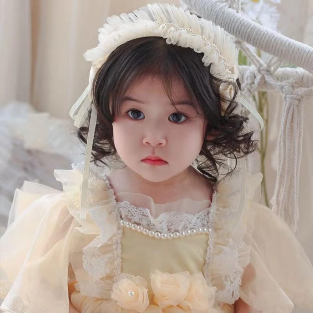Sweet Bow Lace Headband Lolita Princess Hair Hoop Fashion Pearl Ribbon for Baby Girls