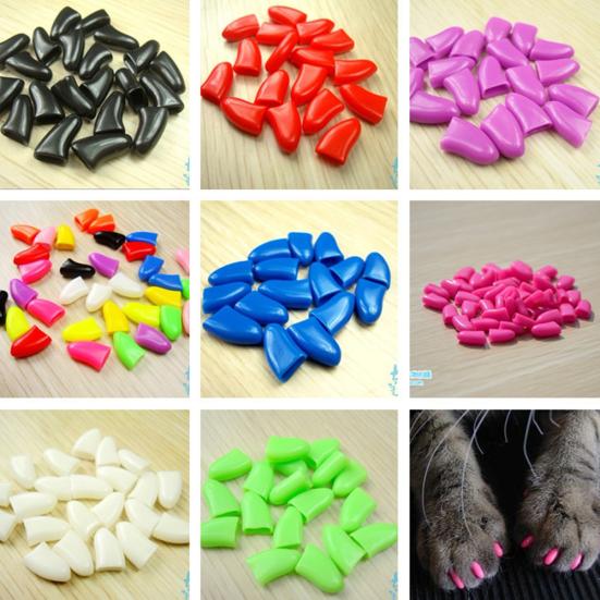 20Pcs Pet Cats Kitten Anti-scratch Grooming Nail Paws Claw Cap Cover Protector