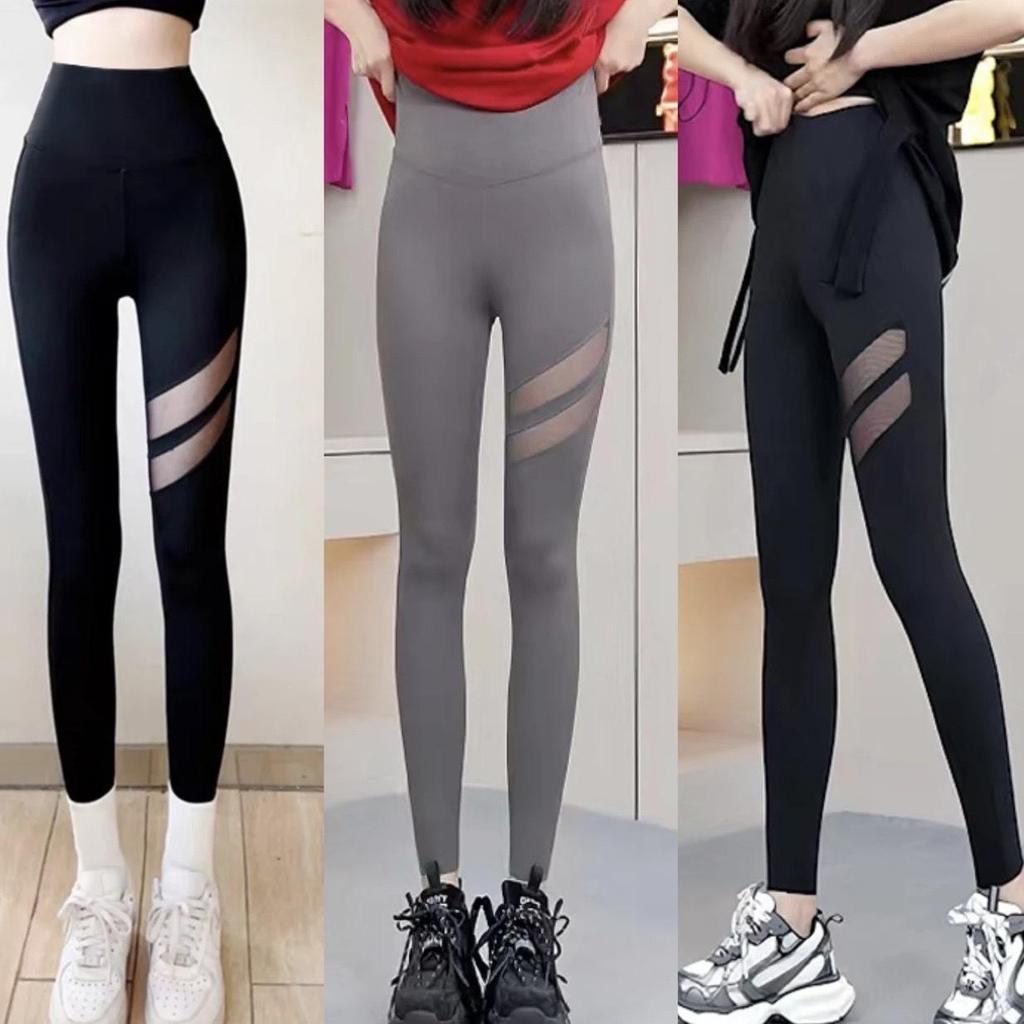 Women's High Waist Mesh Pocket Yoga Leggings - Summer, Spring, and Autumn Tummy Control and Hip-Lifting Pants