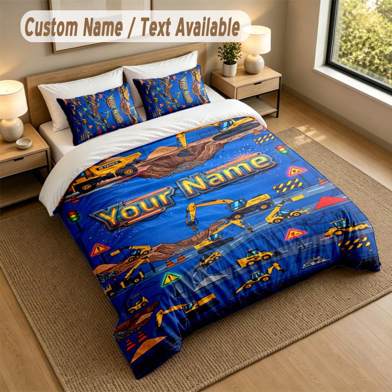 Adventure Journey Theme Personalized 3Pcs Bedding Set Custom Text & Name 1 Sheet 2 Pillowcases Household Bedding 1pc