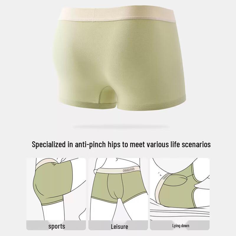 Maoren Men's 10A Antibacterial Pure Cotton Boxer Briefs