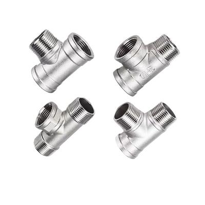 1/4" 3/8" 1/2" 3/4" 1" 1-1/4" 1-1/2" 2" Conector de Montaje de Tubería de Acero Inoxidable 304, Tes de 3 Vías, Divisor, para Agua y Gas