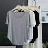 T-shirt Women Versatile Summer Casual Large Size Loose Round Neck Pullover Short-sleeved Tops