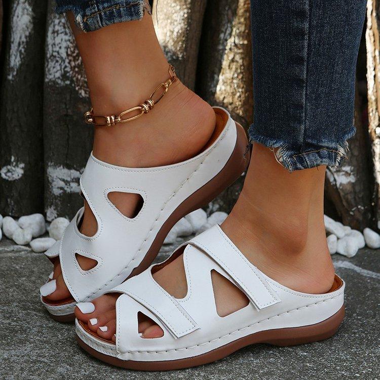 2023 Summer New Roman Sandals Casual Wedge Slippers Hollowed Out Fashion Breathable Women's Shoes